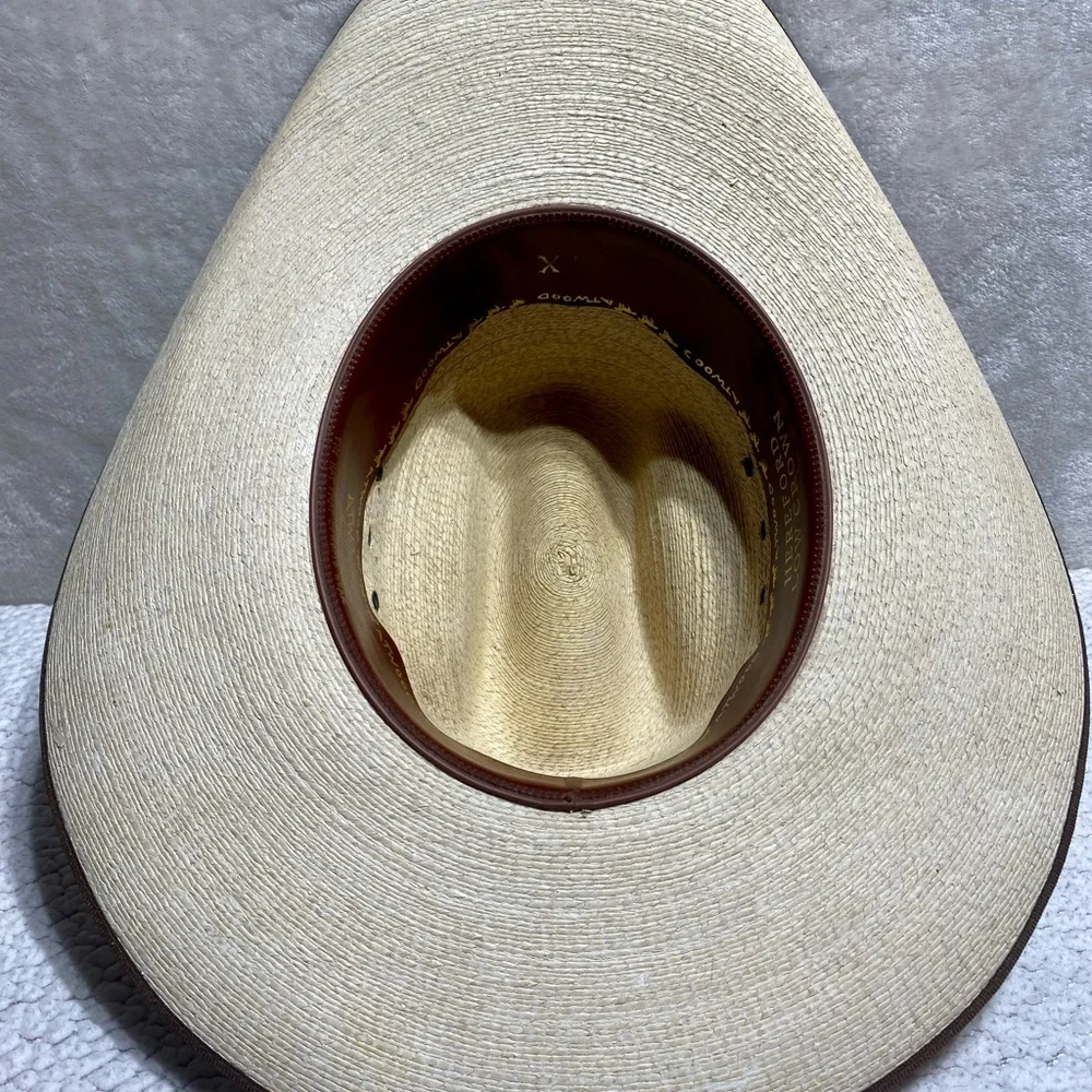 ATWOOD 5X Hereford Palm Leaf Cowboy Hat Low Crown Chocolate Bound Edge Western